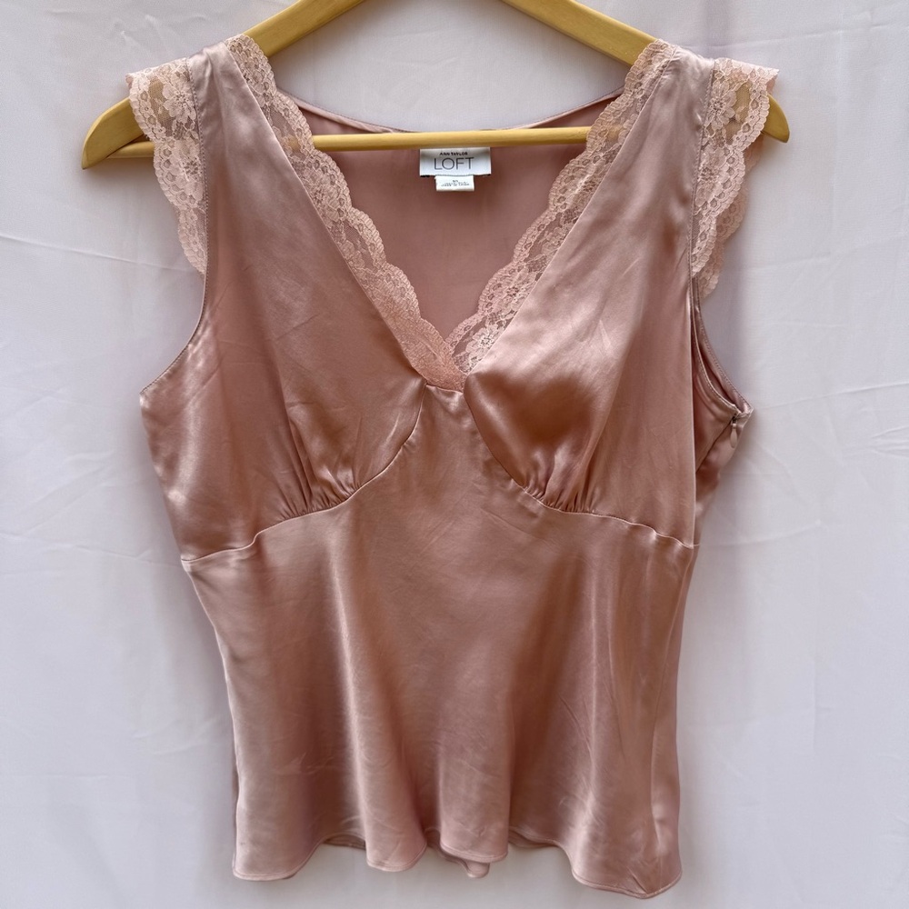 •SOLD• Y2K Ann Taylor Loft Silk Babydoll Camisole - Picture 4 of 7